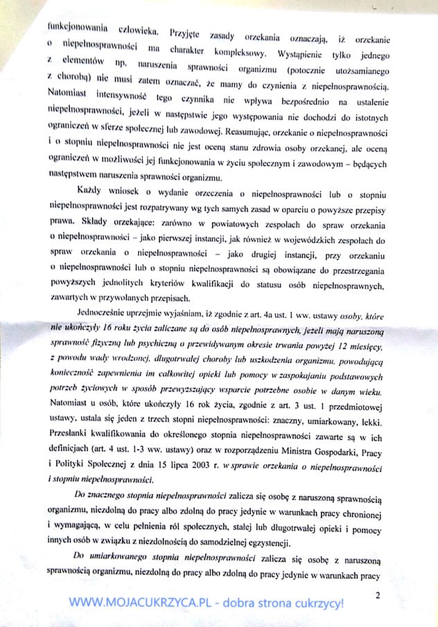 Odpowiedź MRPPiS o okrzekaniu o niepełnosprawności przy cukrzycy - www.mojacukrzyca.pl str. 2/5 Odpowiedź MRPPiS o okrzekaniu o niepełnosprawności przy cukrzycy - www.mojacukrzyca.pl str. 2/5